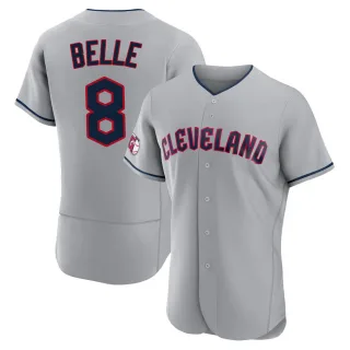 Authentic Men's Albert Belle Cleveland Guardians Road Jersey - Gray