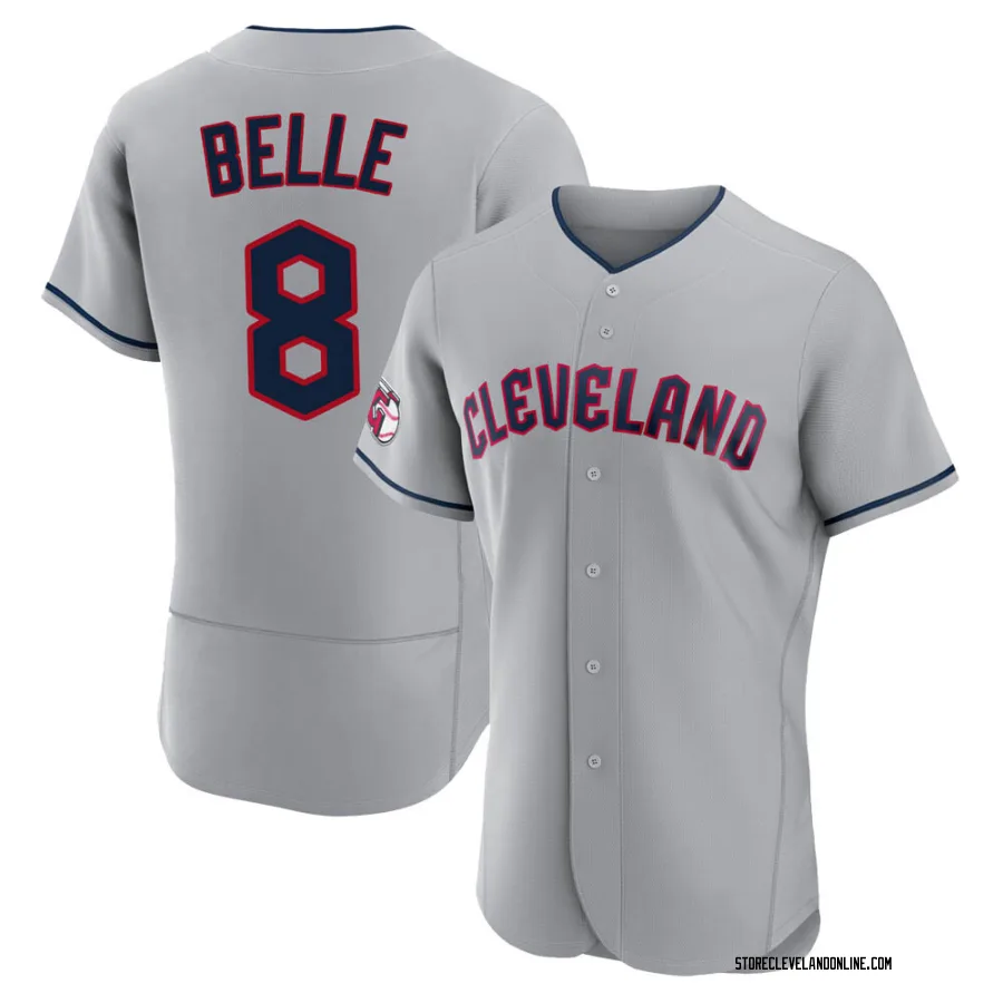 Authentic Men's Albert Belle Cleveland Guardians Road Jersey - Gray