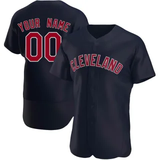 Authentic Men's Custom Cleveland Guardians Alternate Jersey - Navy
