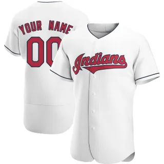 Authentic Men's Custom Cleveland Guardians Home Jersey - White