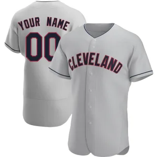 Authentic Men's Custom Cleveland Guardians Road Jersey - Gray