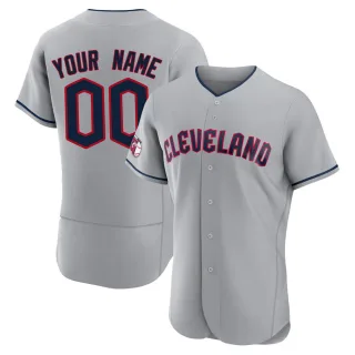 Authentic Men's Custom Cleveland Guardians Road Jersey - Gray