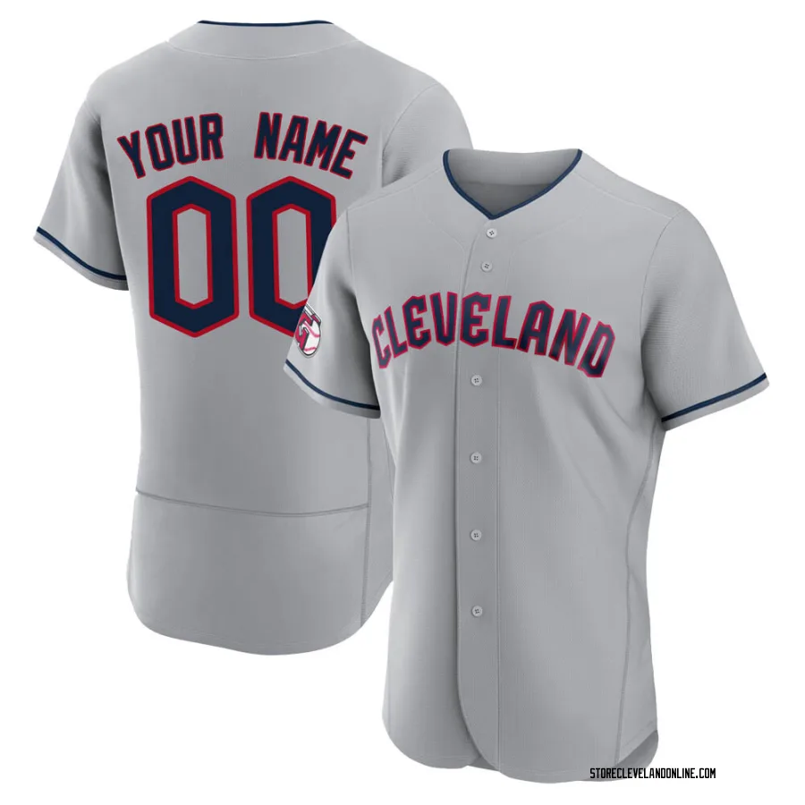 Authentic Men's Custom Cleveland Guardians Road Jersey - Gray