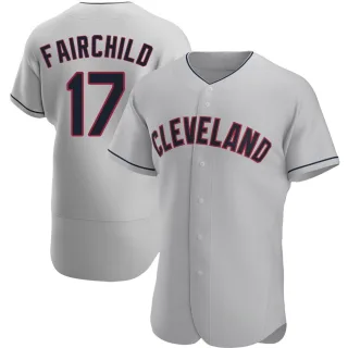 Authentic Men's Stuart Fairchild Cleveland Guardians Road Jersey - Gray