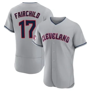 Authentic Men's Stuart Fairchild Cleveland Guardians Road Jersey - Gray