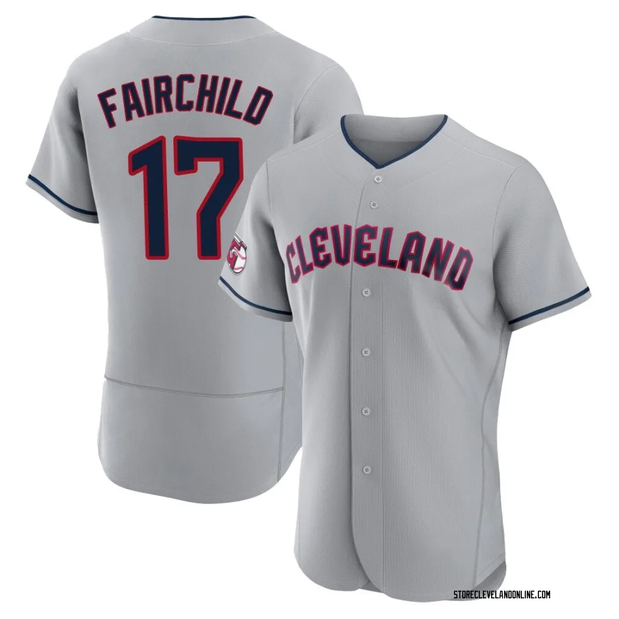 Authentic Men's Stuart Fairchild Cleveland Guardians Road Jersey - Gray