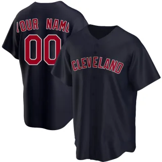 Replica Men's Custom Cleveland Guardians Alternate Jersey - Navy
