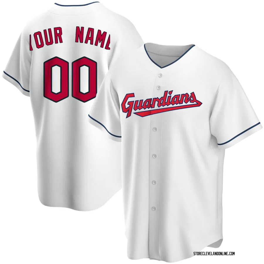 Replica Men's Custom Cleveland Guardians Home Jersey - White