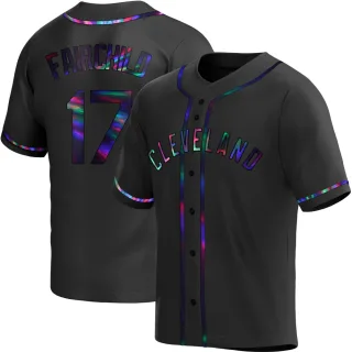Replica Men's Stuart Fairchild Cleveland Guardians Alternate Jersey - Black Holographic