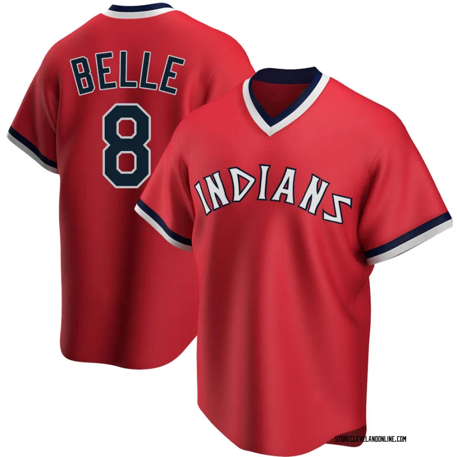 Replica Youth Albert Belle Cleveland Guardians Road Cooperstown Collection Jersey - Red