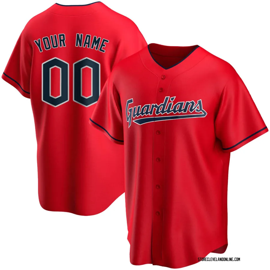 Replica Youth Custom Cleveland Guardians Alternate Jersey - Red